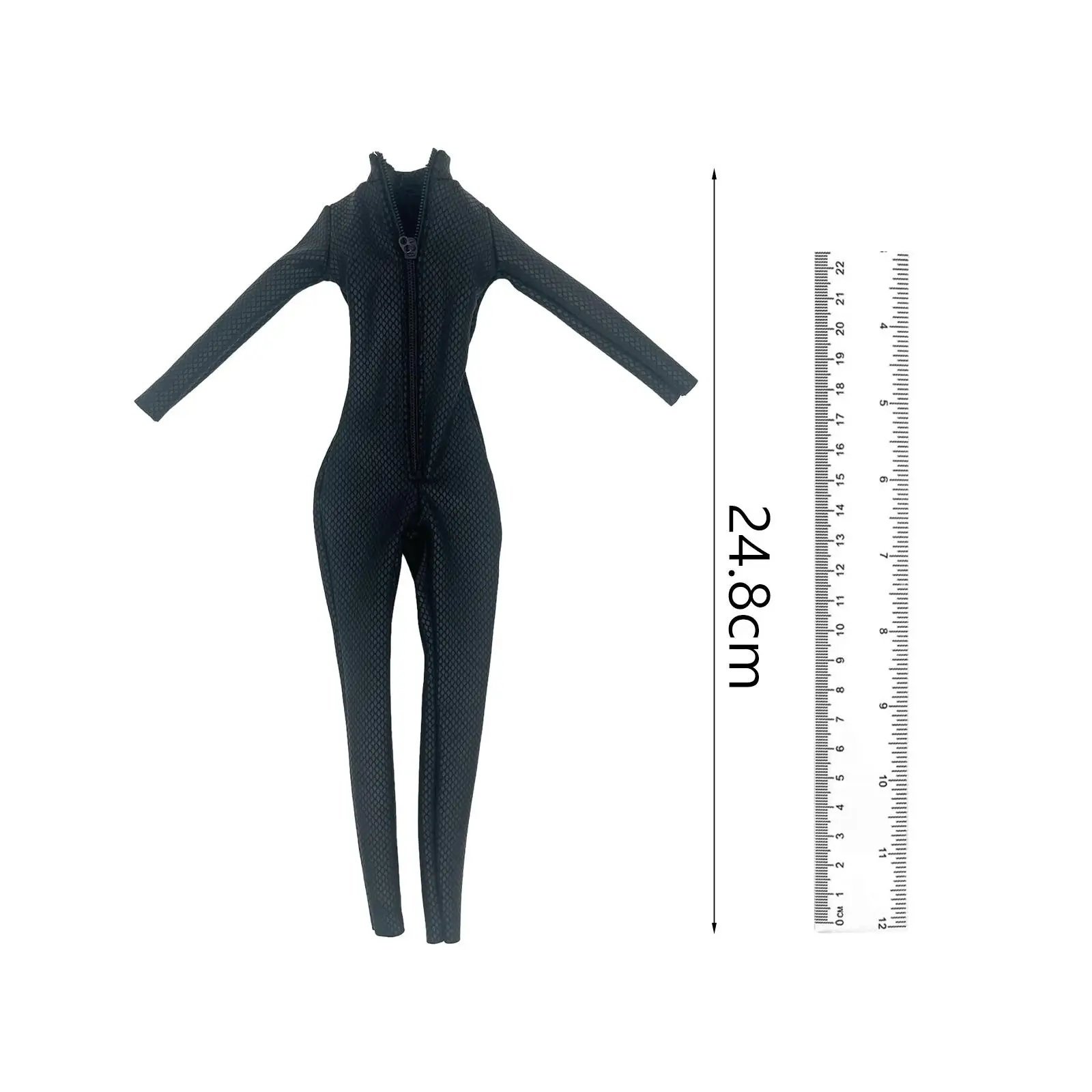 1:6 PU Leather Jumpsuit Handmade Doll Clothes for 12in Doll Model Figures