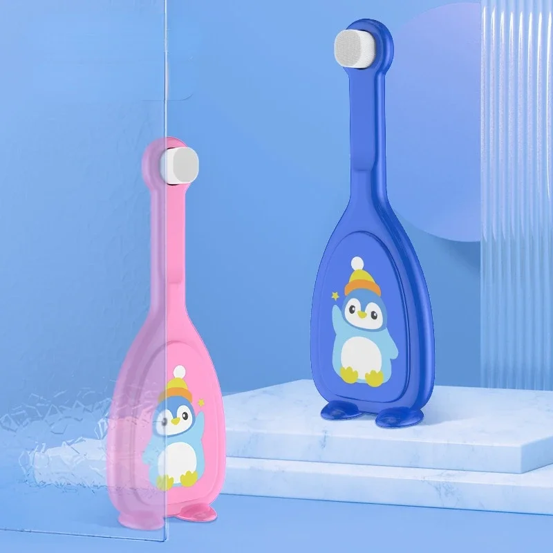 Lindo pingüino de dibujos animados niños cepillo de dientes suave protección del bebé cabeza de cepillo de dientes pequeño cuidado Dental artículos baratos para niños recién nacidos - imagen 4
