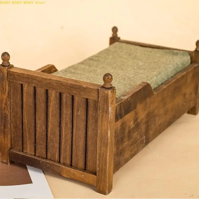 Q81A 1:12 Escala Moderno dormitorio madera Muebles casas muñecas en miniatura con almohada algodón y cajón - imagen 2