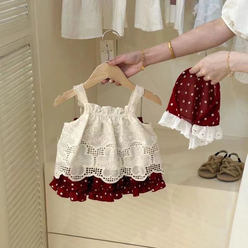 Conjunto Caperucita Roja con tirantes y camiseta sin mangas para niña - imagen 4