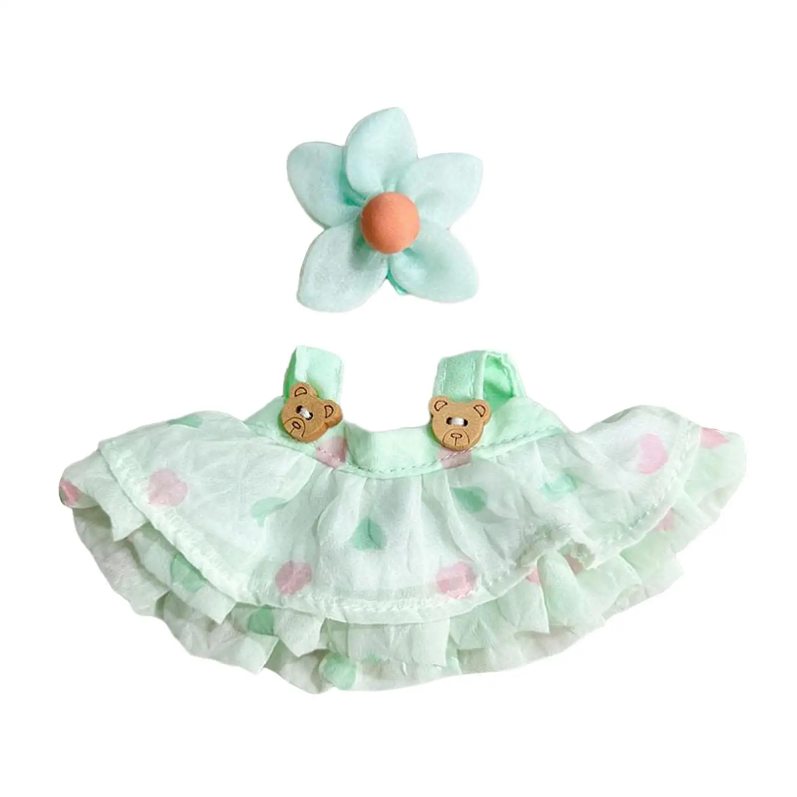 DIY Doll Costume Set with Plush Skirt And Props for 15cm Dolls