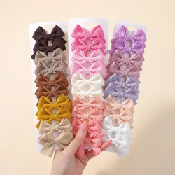 10 Uds. Pinza para el pelo con diseño de maíz clásico, conjunto de horquillas de aleación con lazo para niña, horquilla con lazo de Color sólido, accesorios para el cabello