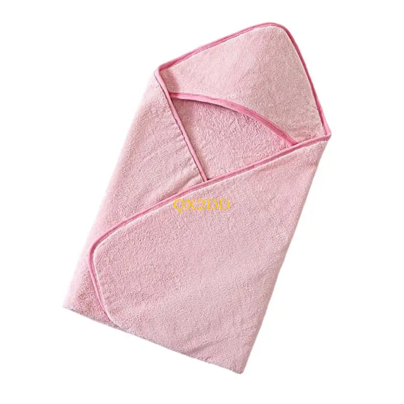 QX2D Toalla baño con capucha para bebé, manta albornoz absorbente fuerte para recién nacidos - imagen 2
