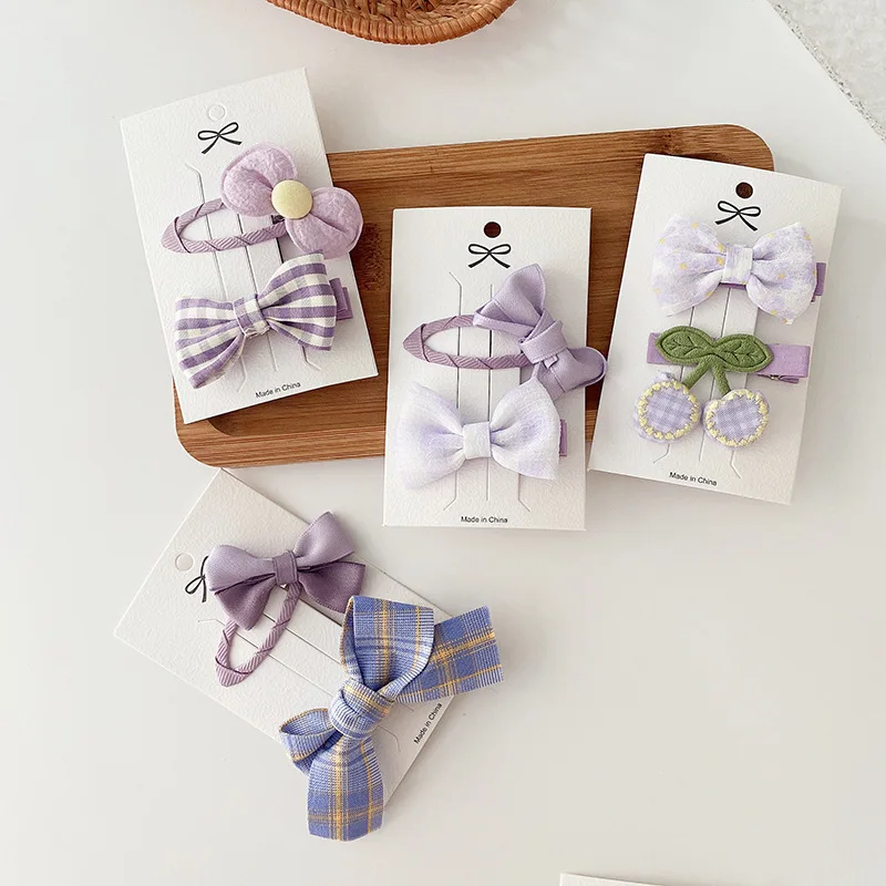 Nuevas pinzas para el cabello con lazo dulce de la serie violeta de ensueño: pinzas para el cabello de estilo coreano, femeninas, versátiles y juveniles para decoración del cabello de niñas. - imagen 4