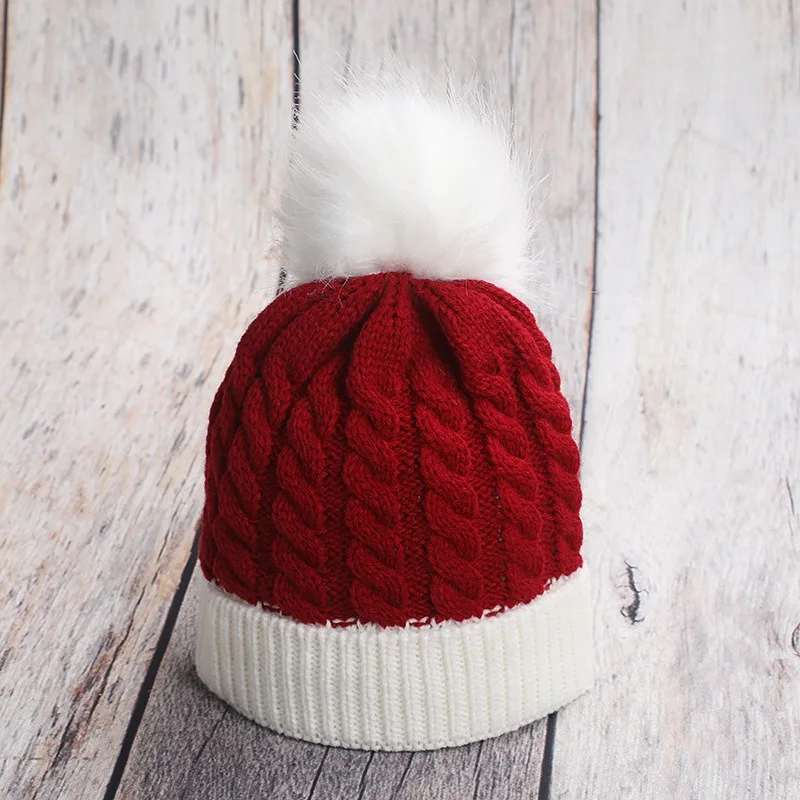Gorro de punto navideño para niños: diseño festivo de corona con pompón, cálido gorro de invierno para temporada navideña de niños y niñas. - imagen 5