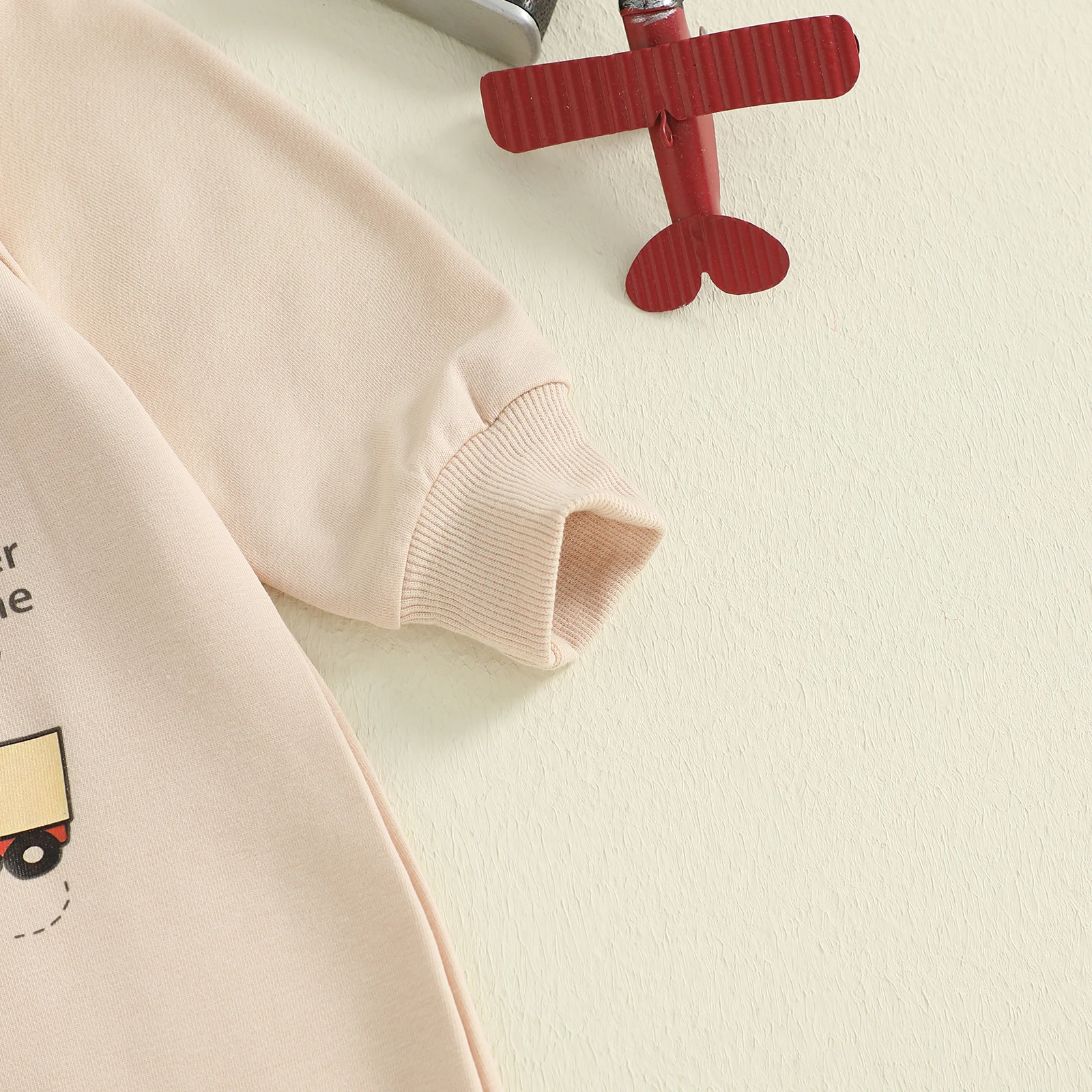 SUNSIOM Pelele para bebé de 0 a 18 meses, mono con estampado de camión de construcción y cuello redondo de manga larga, pijamas sin pies para recién nacido - imagen 5