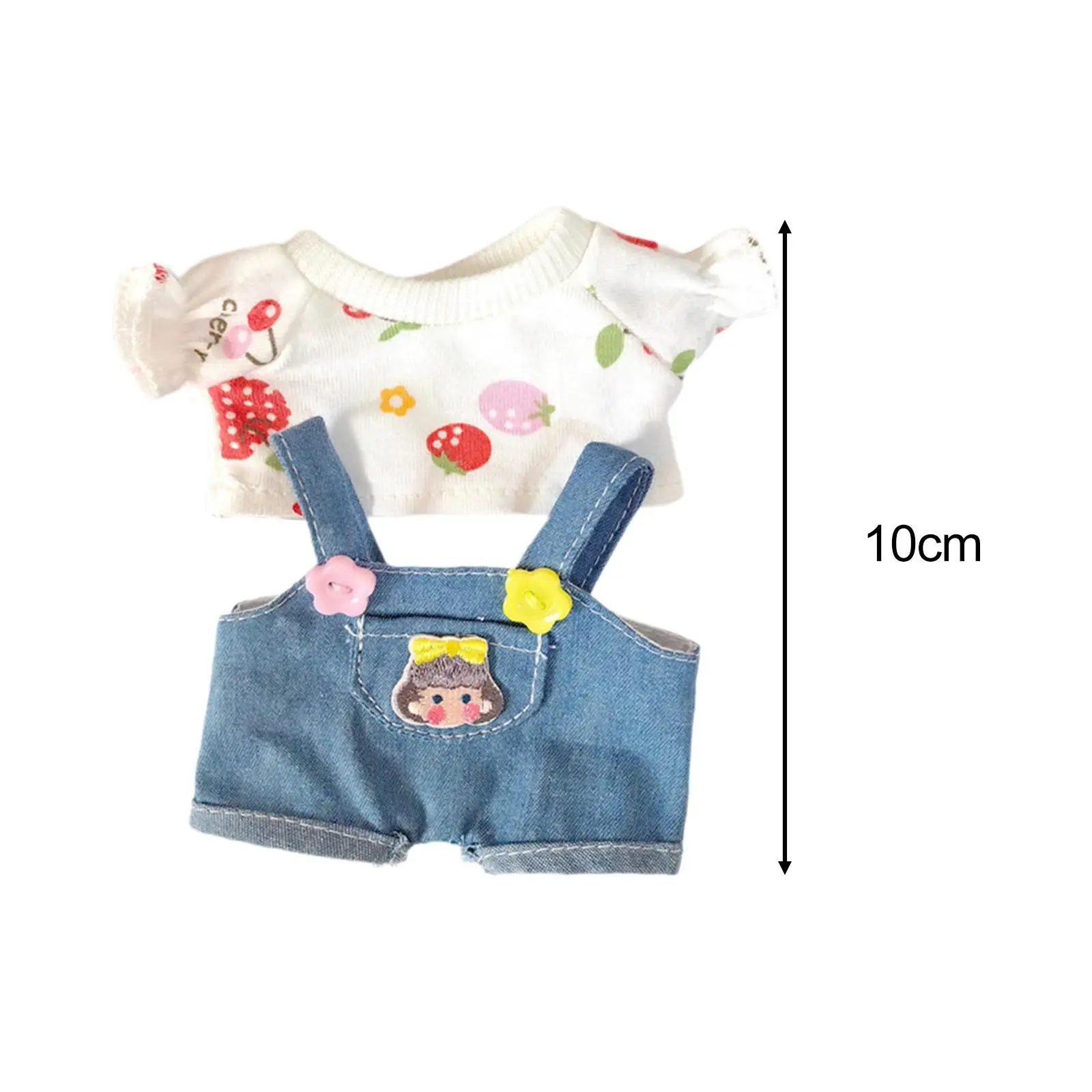3x Mini 6 inch Doll Clothes Set Clothing Hat Adorable Girl Doll Clothes Doll Pants Outifits for Pendant Doll Kids Age 5-7 8-10
