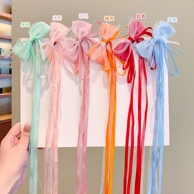 Pinzas para el cabello bebé estilo Hanfu con lazo y cinta