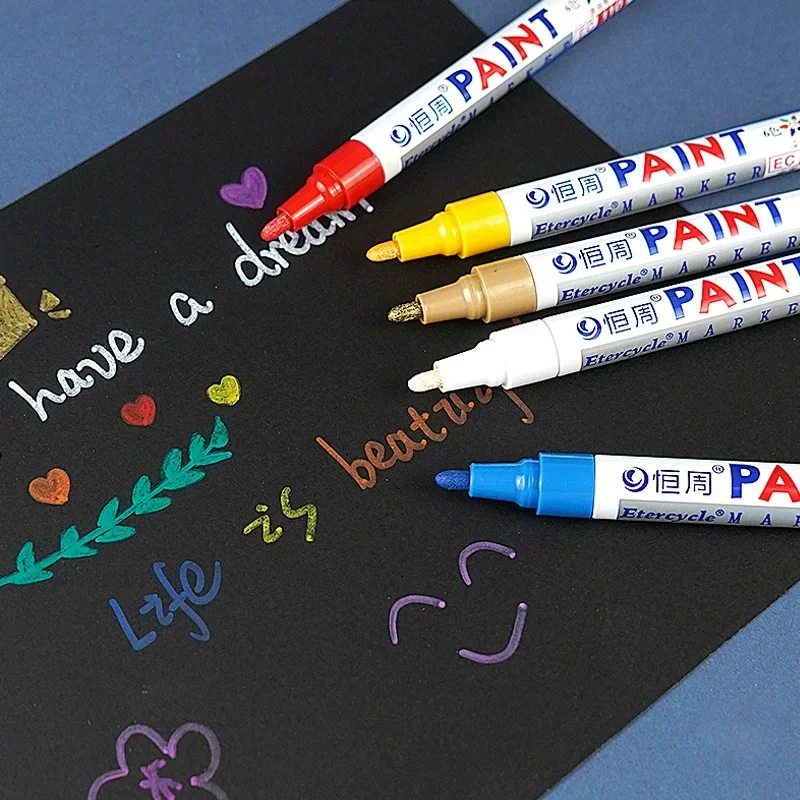 Rotulador permanente de colores a prueba de agua, bolígrafo de pintura de retoque para coche, banda de rodadura de neumático, marca de roca, herramienta de CD de vidrio, pincel de artista, suministros de oficina, 1 ud.