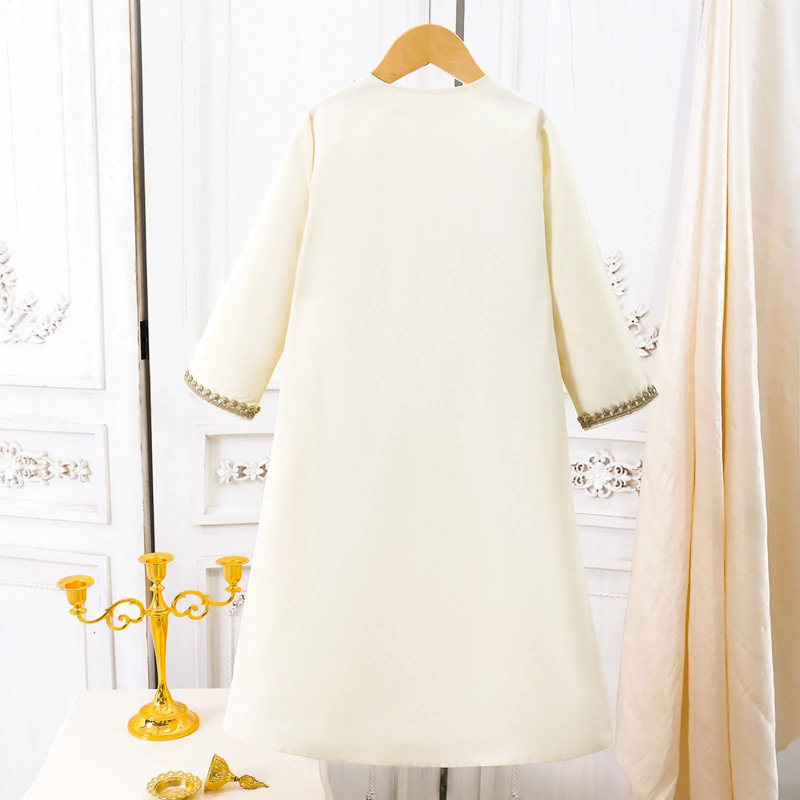 Abaya infantil bordada manga larga para niña Estilo islámico
