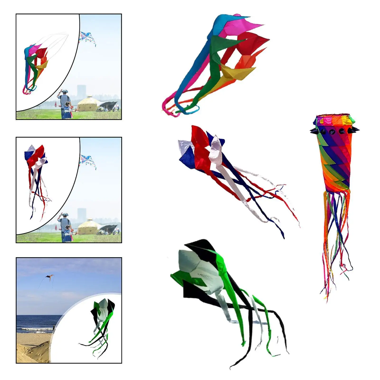 Flyer Kite Sturdy Foldable Decoration Classic Reusable Popular Rotating Tube Kite for Activities Grasslands Sports Outdoor Beach