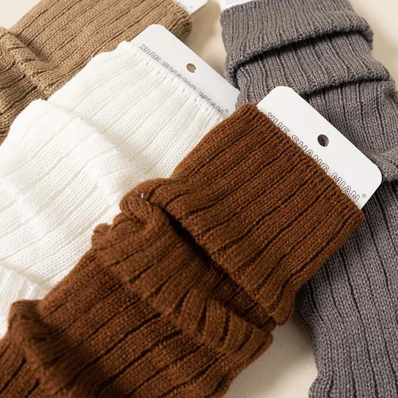 Calentadores de piernas coreanos para niños y niñas, calcetines hasta la rodilla tejidos hechos a mano para otoño e invierno, cubiertas de piernas delgadas a la moda, accesorios cálidos para exteriores - imagen 5