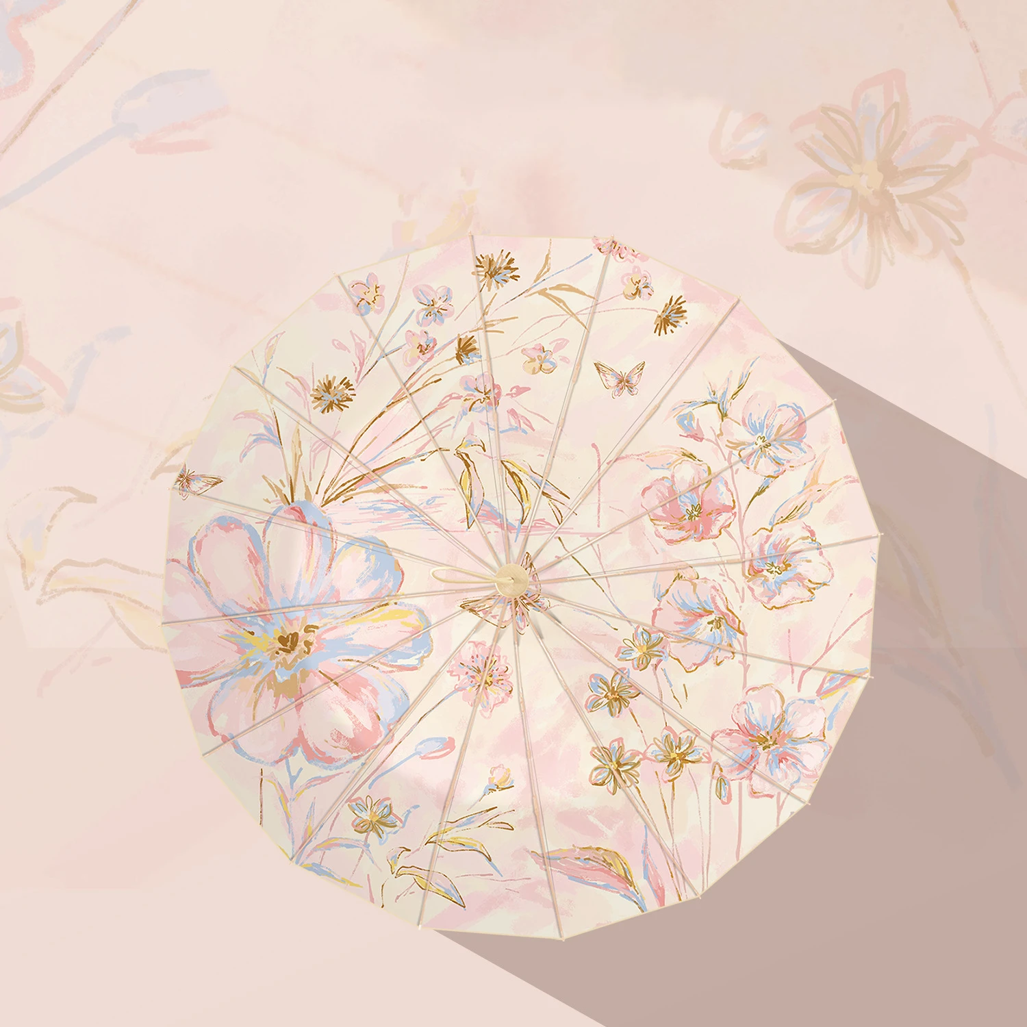 Pink Gold Butterfly