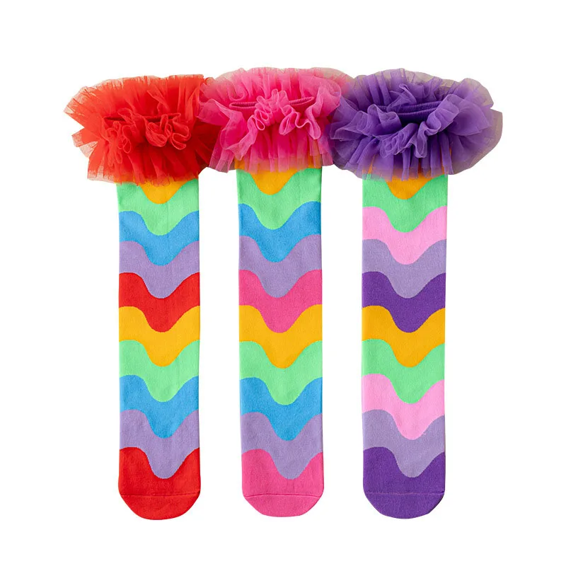 Calcetines ondulados con encaje fino para niña - imagen 2