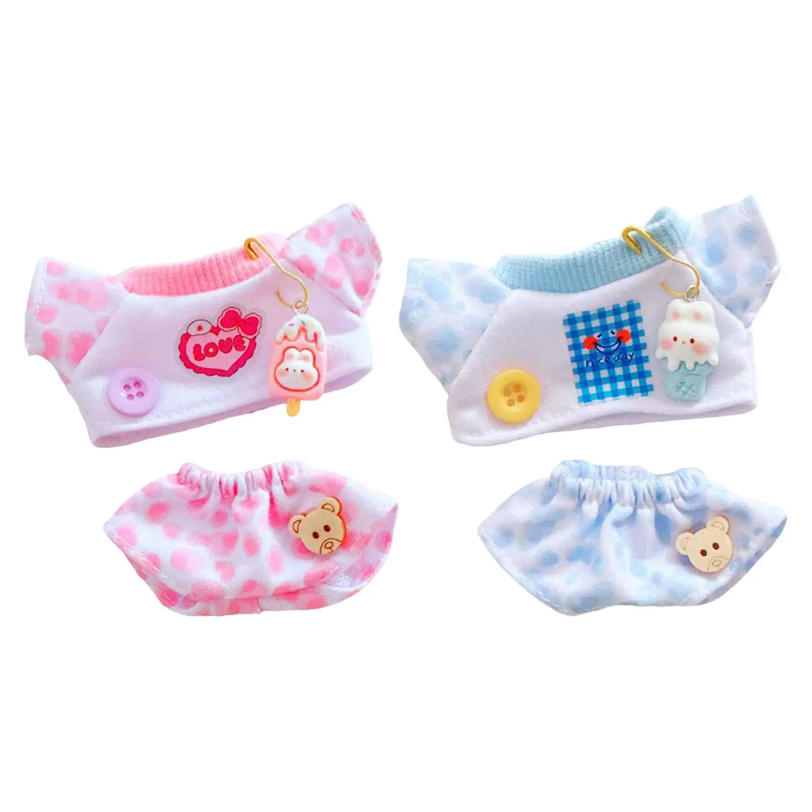 Doll T Shirt and Shorts Handmade Clothing Role Playing Costume Accessory Doll Clothes for 15cm Doll Baby Doll Halloween Gifts
