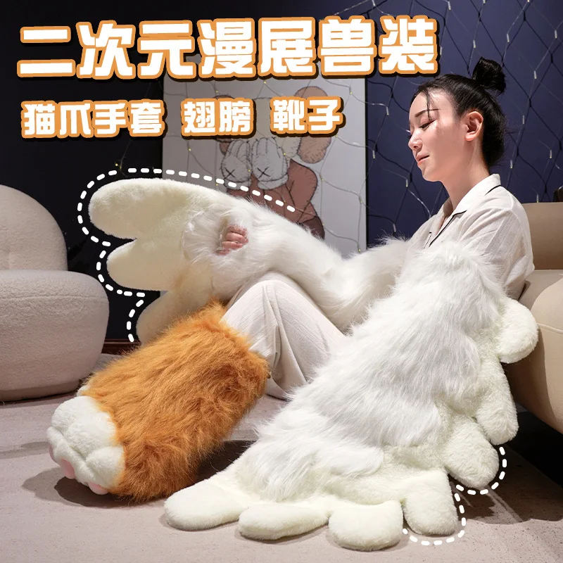 Guante con garra de gato de peluche