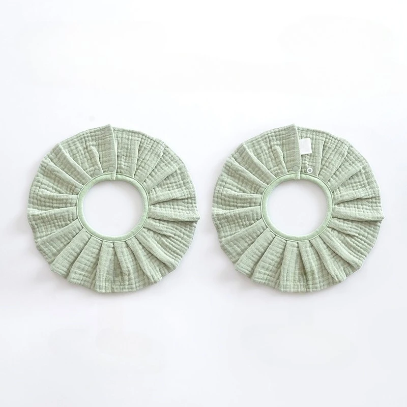 Baberos de muselina de algodón 100% de 4 capas para 0-2 años, Baberos Bandana con volantes seguros para bebés, paños para eructar de estilo coreano Ins - imagen 2