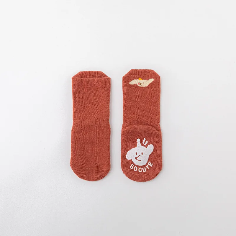 1 par de calcetines cálidos y bonitos de pantorrilla de dibujos animados para niños, niños y niñas, calcetines antideslizantes a la moda para primeros pasos, calcetines suaves de algodón para Otoño e Invierno - imagen 5