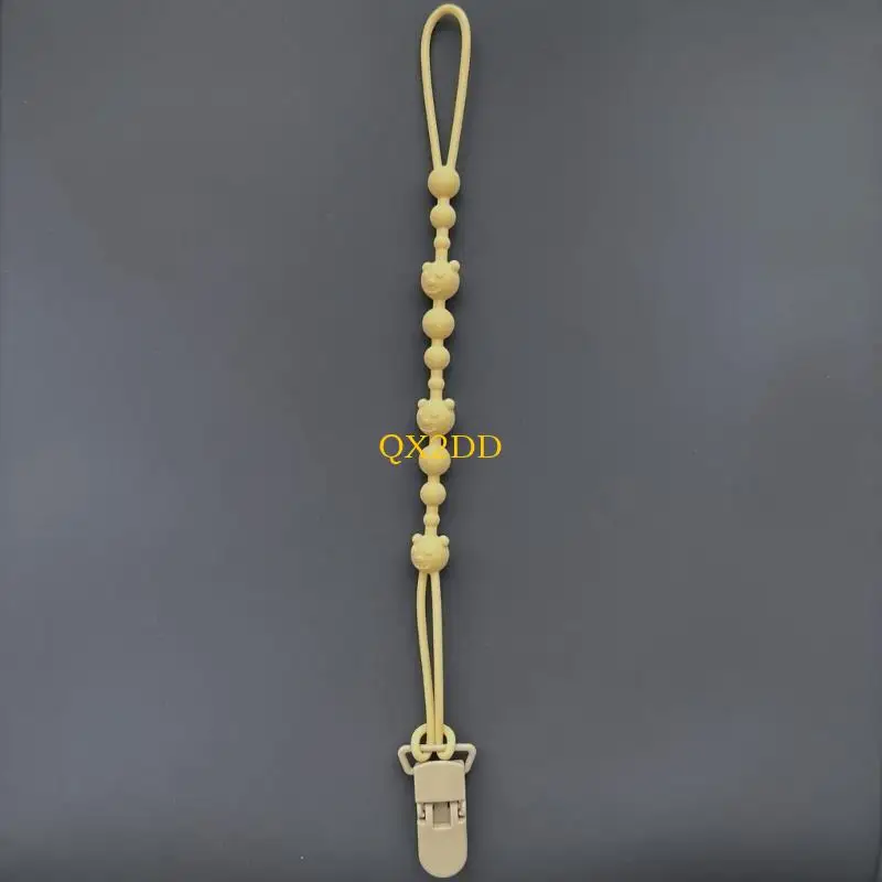 QX2D Pacificador silicona práctica Patrón osos Patrón osos Clip alimentos Pacificador silicona alimentos Clip - imagen 3