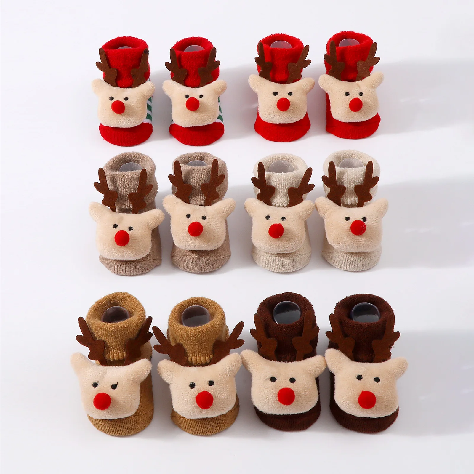 Calcetines bonitos de alce y Papá Noel para bebé, calcetines tejidos para bebé recién nacido, calcetines suaves de muñeco de nieve cálidos para el suelo, calcetines medios para niñas y niños, novedad