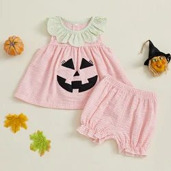 Tregren traje Halloween bebé: camiseta calabaza y pantalón corto