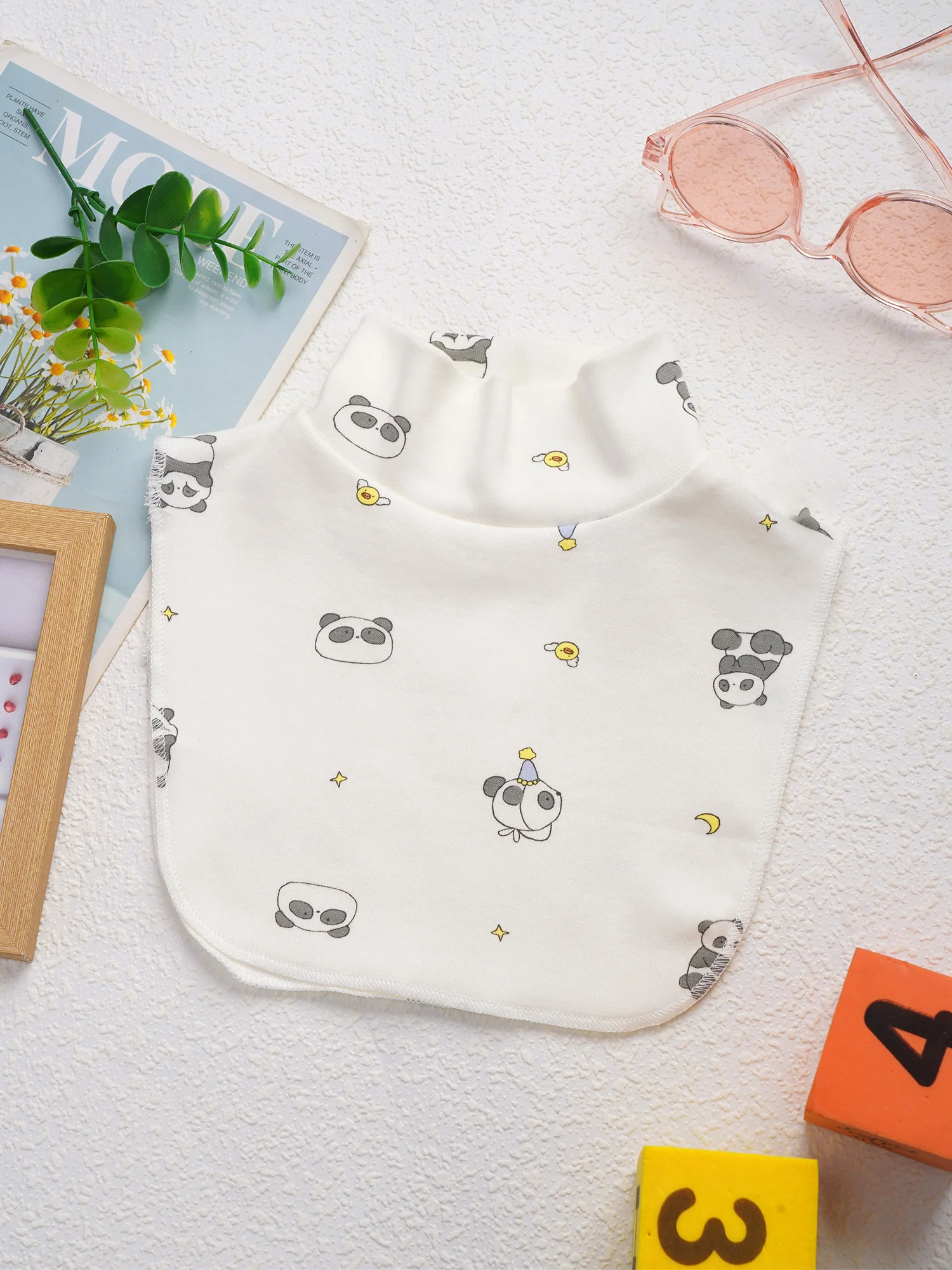 Baberos estampados con bufanda desmontable para bebé - imagen 3