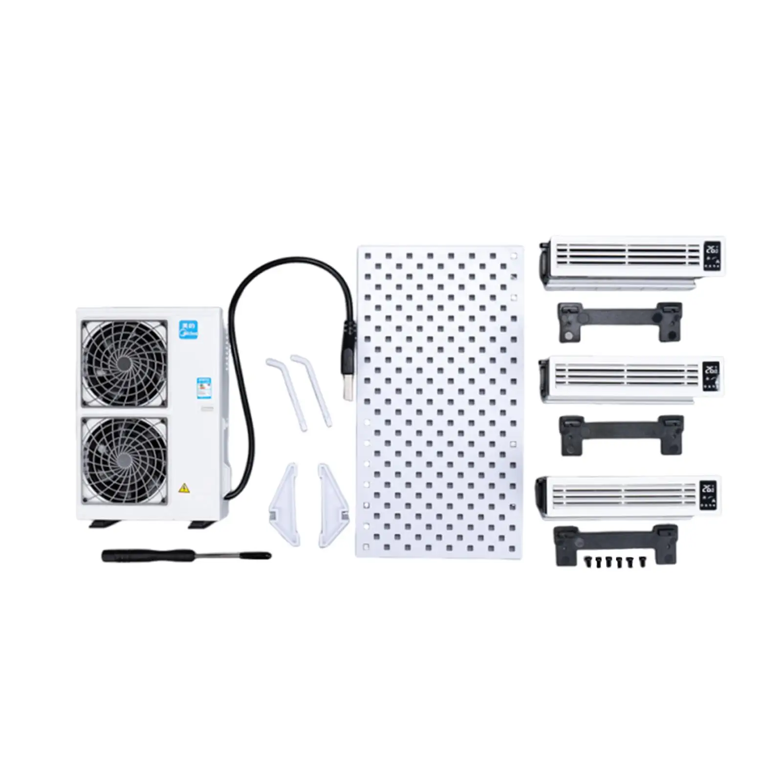 Miniature Air Conditioner Model Set Dollhouse Decor 1/12 Scale Sturdy Ornament Simulated Toy Pretend Play Dollhouse Furniture