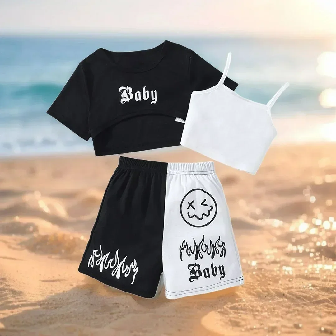 Conjunto de ropa deportiva para niños y niñas, ropa de moda para adolescentes, trajes informales para niñas de 8 a 12 años, verano 2024 - imagen 4