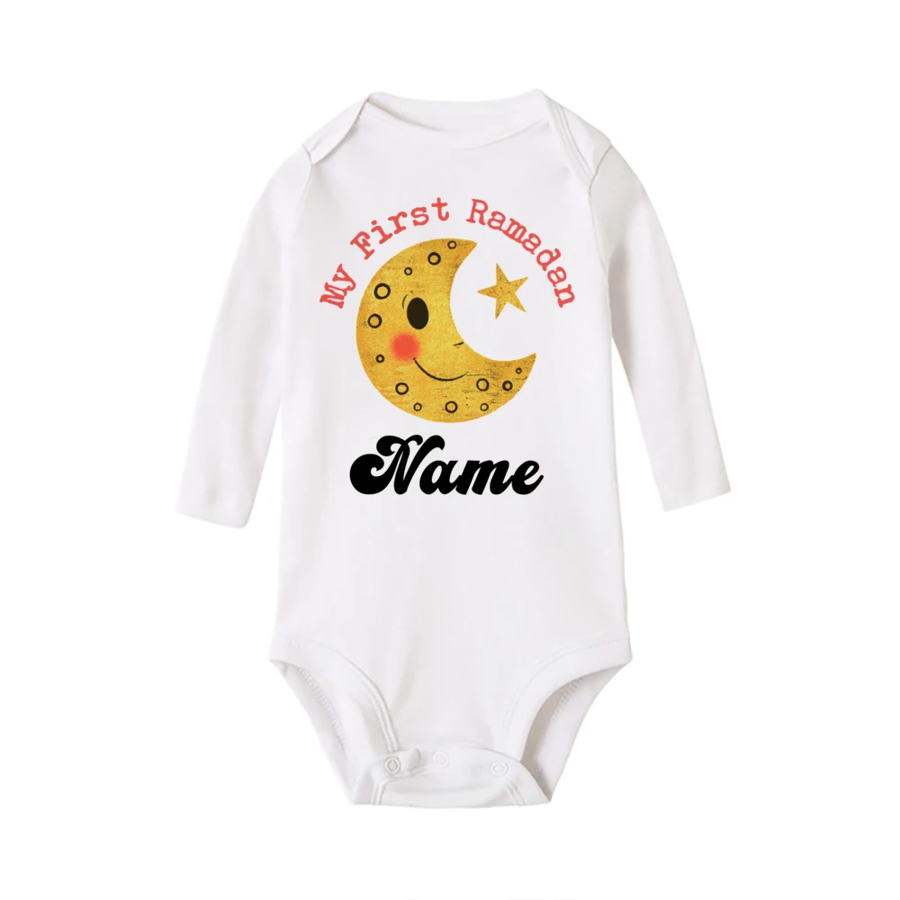 Pelele personalizado para bebé, primera Eid al-fitr, nombre personalizado, mono infantil Eid Ramadán, traje islámico musulmán para vacaciones, ropa para recién nacido - imagen 4