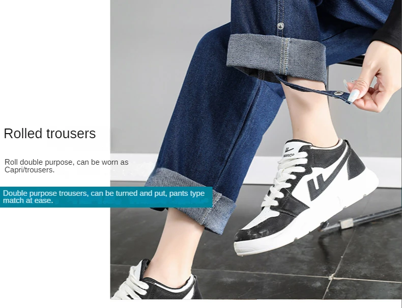 Pantalones de maternidad Jeans nuevo suelto Casual más grasa tamaño grande recto Casual Harem pantalones largos de nueve puntos ropa de embarazo - imagen 4