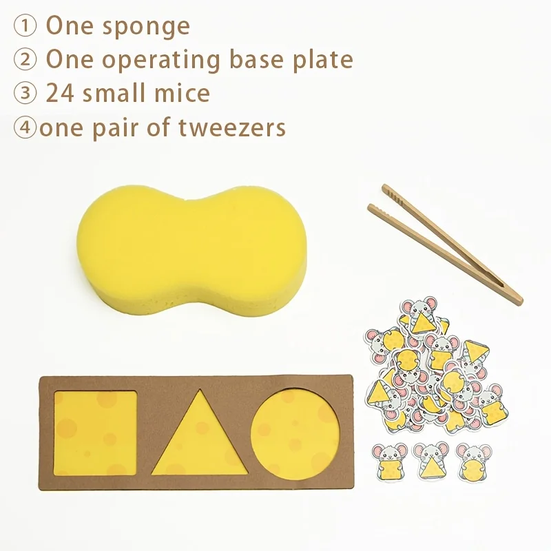 Juego a juego de ratón y queso, juguete Montessori educativo temprano, rompecabezas de reconocimiento de formas, entrenamiento de Motor fino para regalo de niños pequeños - imagen 5