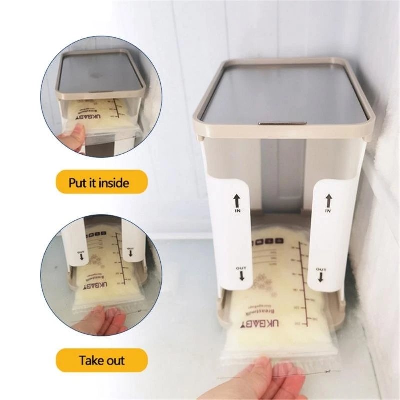 M76C Caja contenedor almacenamiento leche materna portátil PP Organizador para enfermería Madre