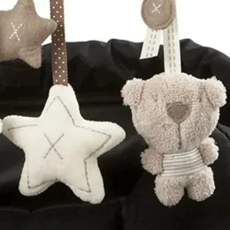 Juguetes para cochecito, sonajero colgante para bebé, juguetes suaves con música para bebé, cuna de actividades de felpa, forma de estrella de conejo Mobie para niños pequeños, bebés y niñas