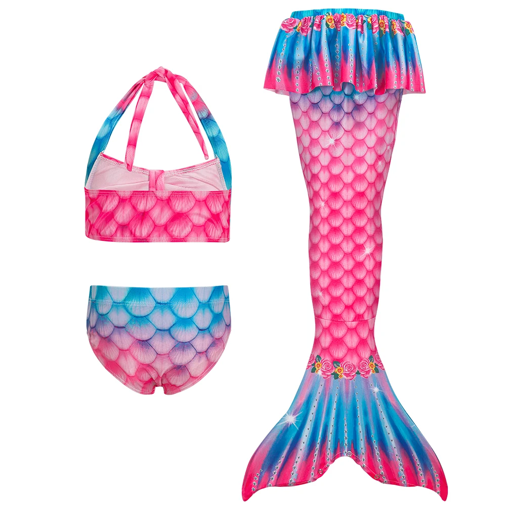 Bañador con cola de sirena para niña – conjunto bikini princesa playa - imagen 2
