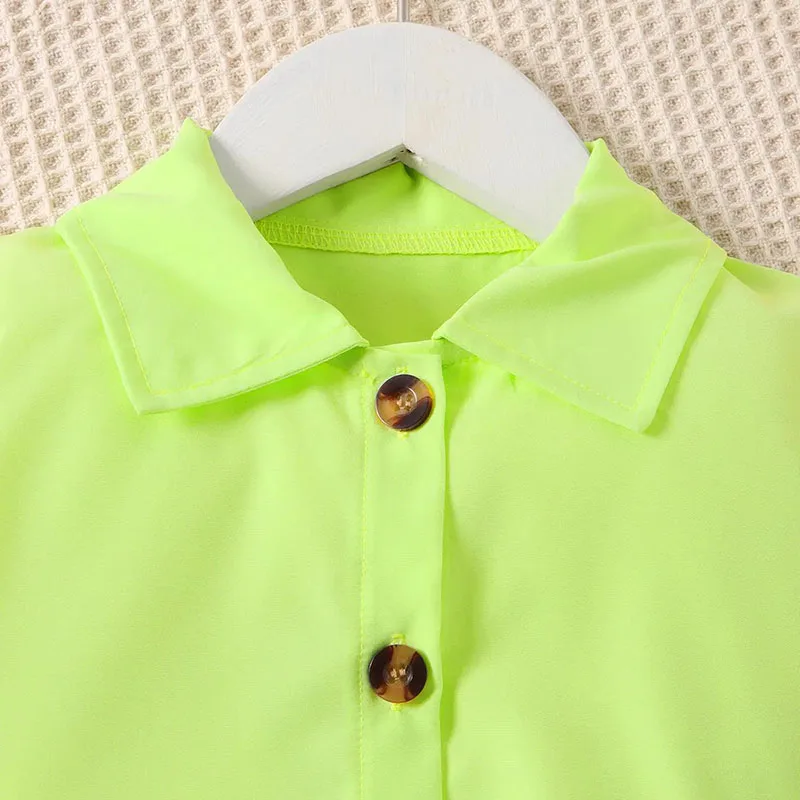 Conjuntos de 3 piezas, ropa de verano para niño niña, moda coreana, Tops de manga corta sólidos para bebé, chaleco y falda, ropa de boutique para niños B130 2025 - imagen 5