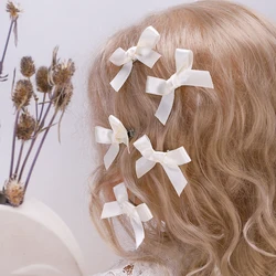 Horquillas infantiles con lazo blanco estilo Y2K para niñas