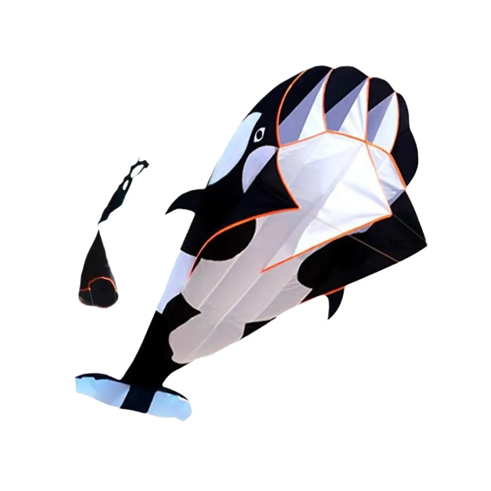 3D Dolphin Kite Soft Fly with Kites String Soar Cartoon Beach Kite Whale Kites for Beach Sports Activities Trip Outdoor