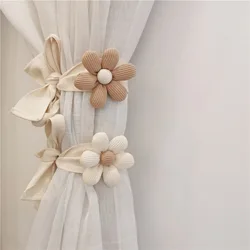 Cortina Decorativa Oso Kawaii con Flores para Cuarto Infantil