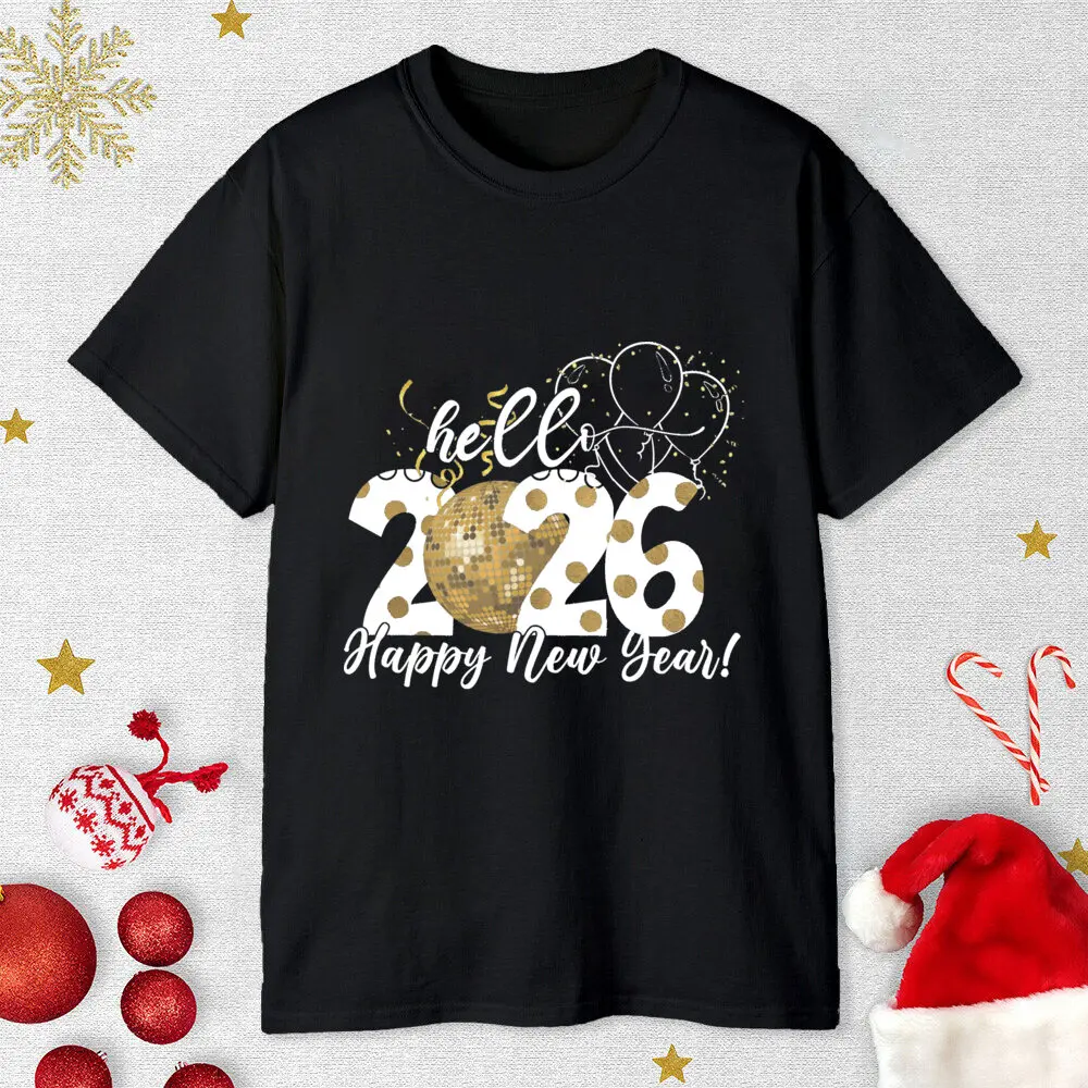 Hola 2026 ropa a juego para la familia Feliz Año Nuevo papá mamá niños camisa bebé mameluco familia camiseta vacaciones fiesta Look traje camisetas - imagen 5