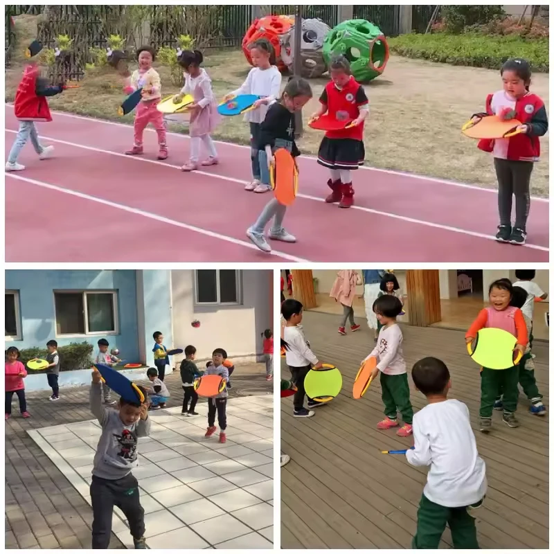 Círculo que rebota, juguetes de entrenamiento para lanzar, niños y adultos, juegos cooperativos interactivos al aire libre, raqueta para atrapar, pelota de paleta elástica, divertido Gam - imagen 5