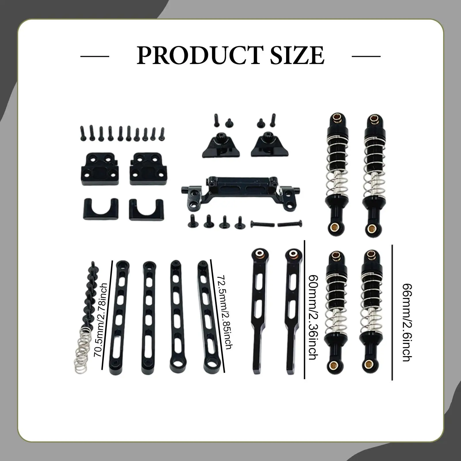 RC Shock Mount Metal Shock Absorber Pull Rod Mount Front Rear Link Rod Suitable for 1/12 RC Car Upgrades Outdoor