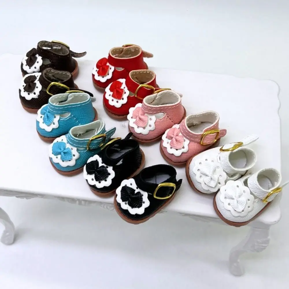 Zapatos de muñeca de algodón de 10cm para muñecas de 17cm, zapatos pequeños de cuero de princesa rosa y blanco y negro, accesorios de juguete, zapatos de bebé