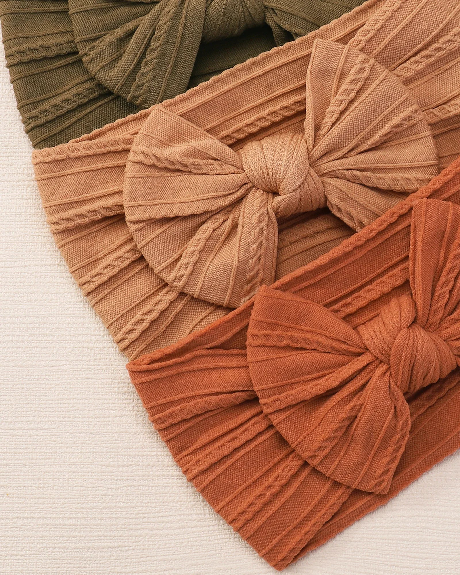 Caliente PANTONE Color sólido diadema con lazo para niñas banda elástica para el cabello turbante con lazo de algodón sombreros para niños accesorios para el cabello de bebé - imagen 3