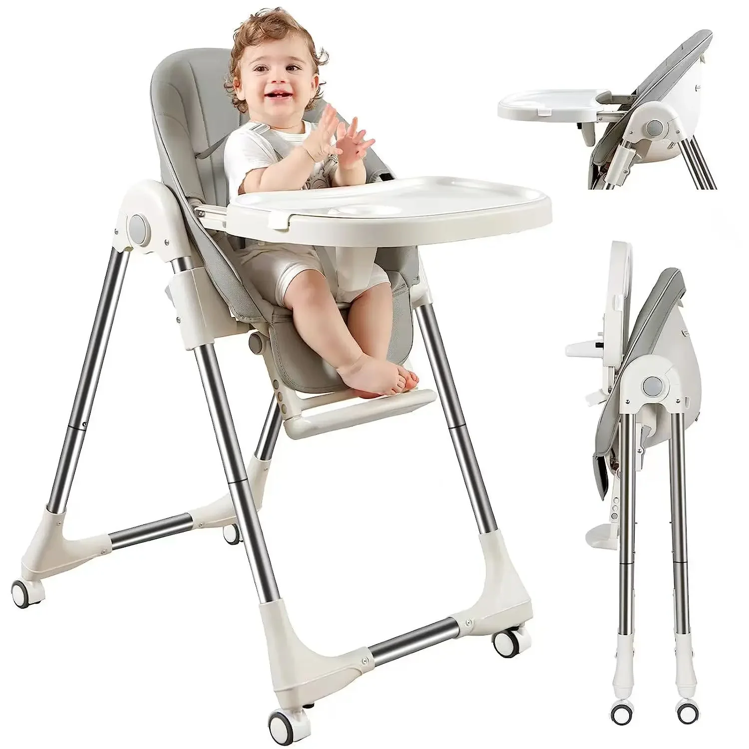 Silla de comedor portátil plegable multifuncional para bebé, silla para comer, suministros para madre y bebé, silla de comedor para niños - imagen 2
