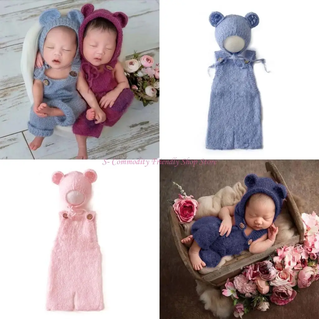 85ae traje fotografía recién nacido Baby Photos Secureadores fotos infantiles Compilador con sombrero oso recién nacido