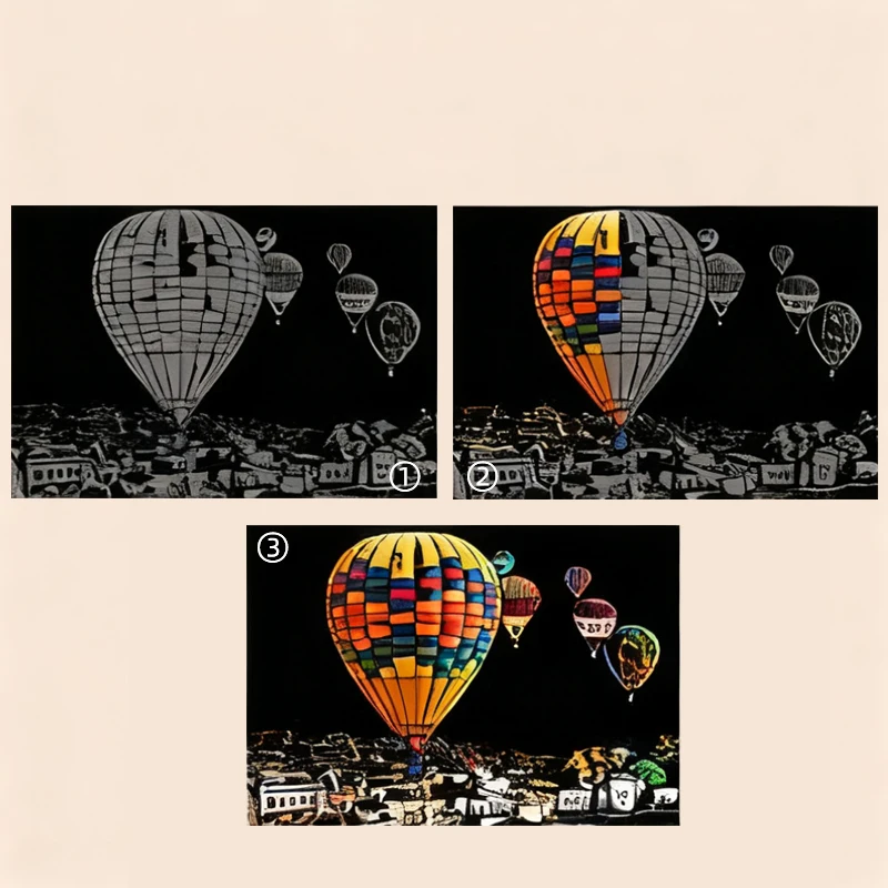 4 hojas de papel artístico para rascar con lápiz óptico, Kit de dibujo de monumentos famosos, pintura para aliviar el estrés, juguete, decoración creativa, regalo divertido para niños y adultos - imagen 3