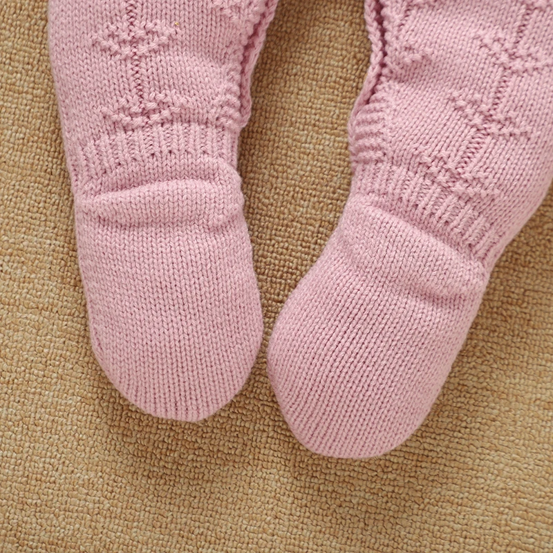 Pelele bebé niña de punto manga larga cuello redondo rosa primavera - imagen 2