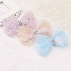 Corona de lazo para niñas con horquillas y diamantes de imitación