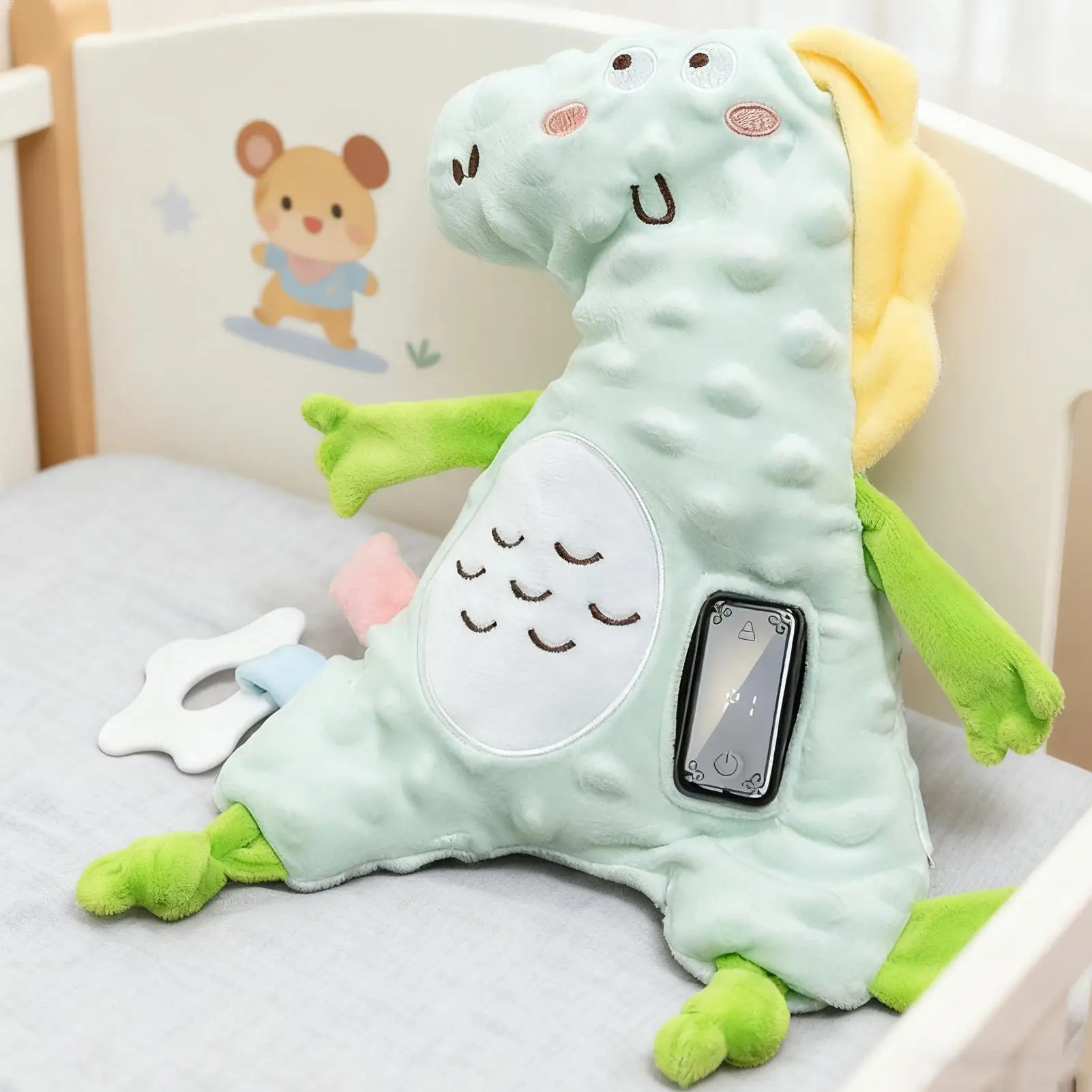 Juguete de golpeteo para bebé, ayuda automática suave y ajustable para dormir, compañero para bienestar, comodidad nocturna, cuidado del tiempo silencioso en el hogar - imagen 5