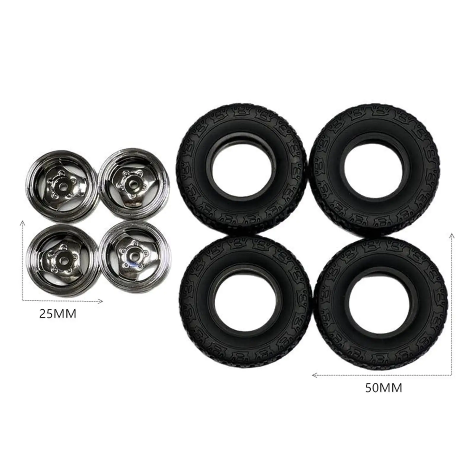 4 Upgrade Easy Installation,Professional Replacement RC Wheel and Tire DIY Accessories Black for 1:18